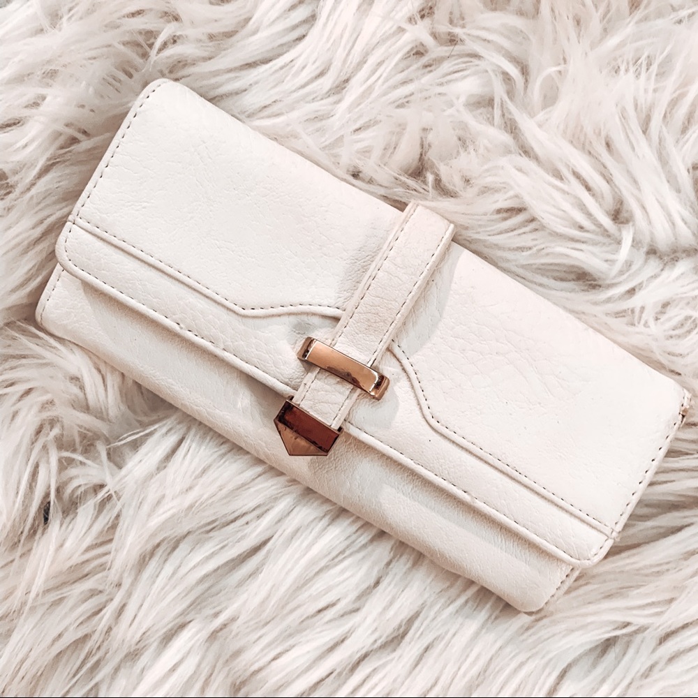 White Faux Leather Wallet